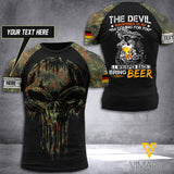 Customized German Soldier Bring Beer 3D Printed Combat Shirt EZHQ140621