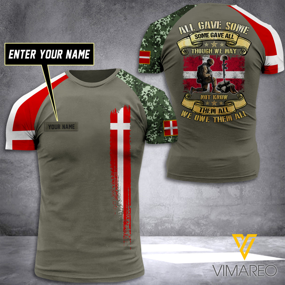 Customized Denmark Soldier 3D Printed Combat Shirt EZT1205