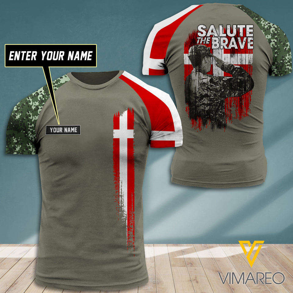 Customized Denmark 3D Printed Combat Shirt EZT1607