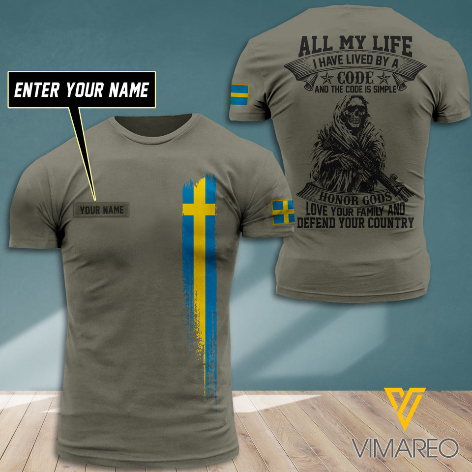 Customized Sweden Soldier 3D Printed Combat Shirt EZT240621