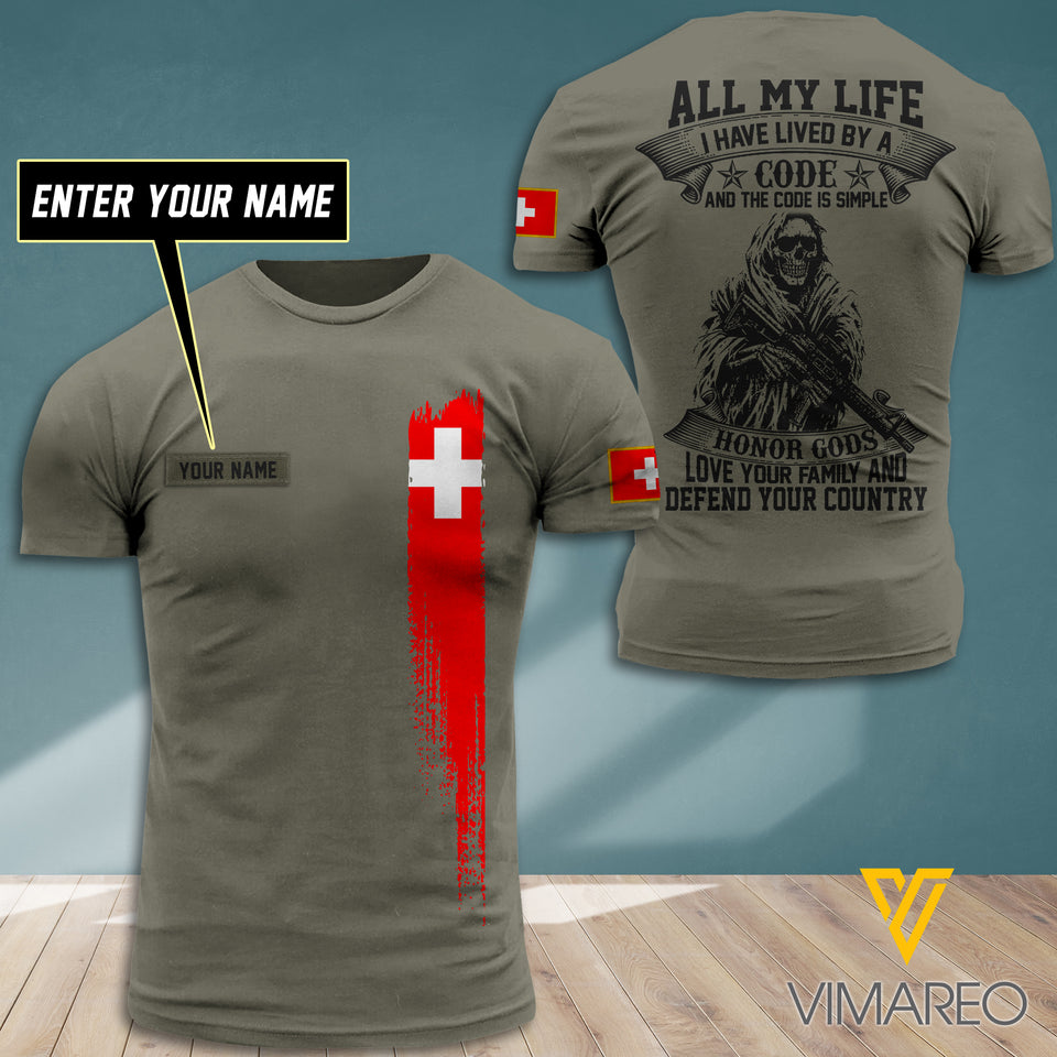 Customized Swiss Soldier 3D Printed Combat Shirt EZT230621