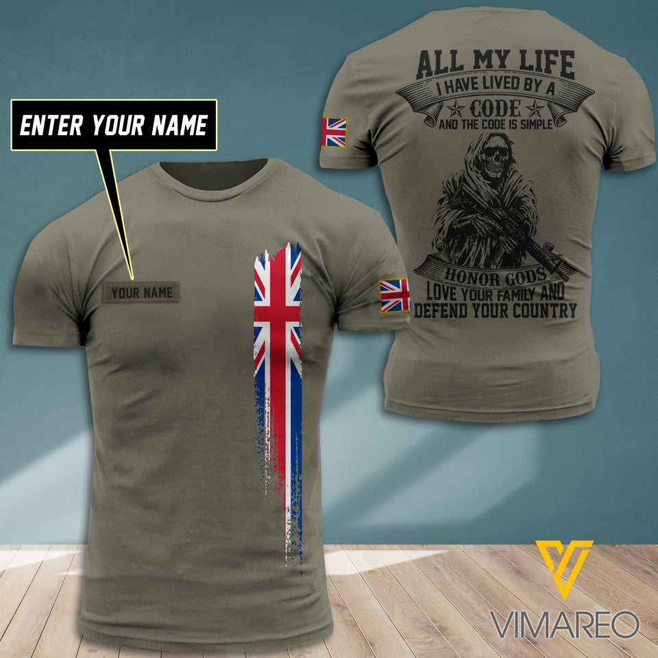 Customized British Soldier 3D Printed Combat Shirt EZT230621