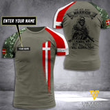 Customized Denmark warrior 3D Printed Combat Shirt EZD090621