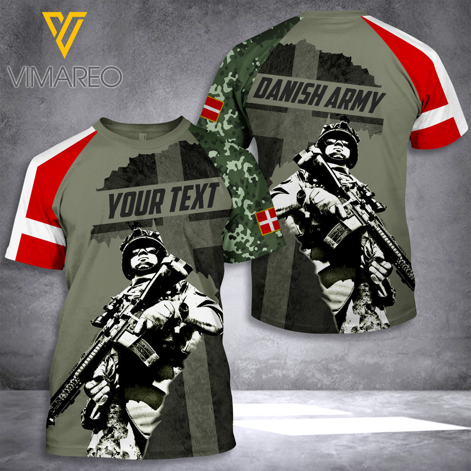 Customized Denmark Soldier 3D Printed Combat Shirt EZT100621
