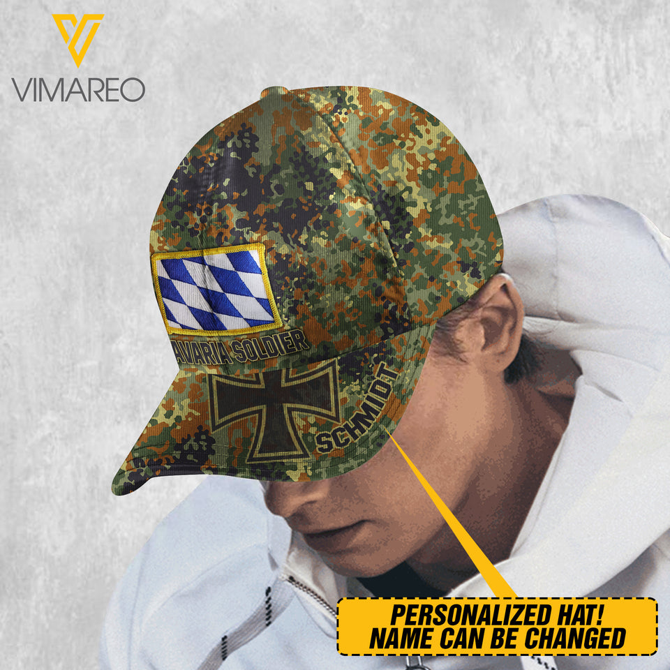 Customized Bavaria Soldier/Veterans Camo Peaked Cap T040322