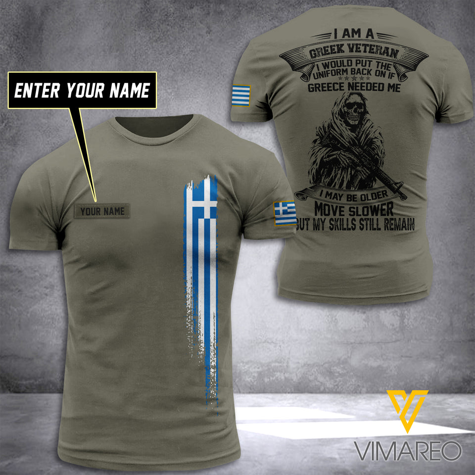 Customized Greece Soldier 3D Printed Shirt EZT074