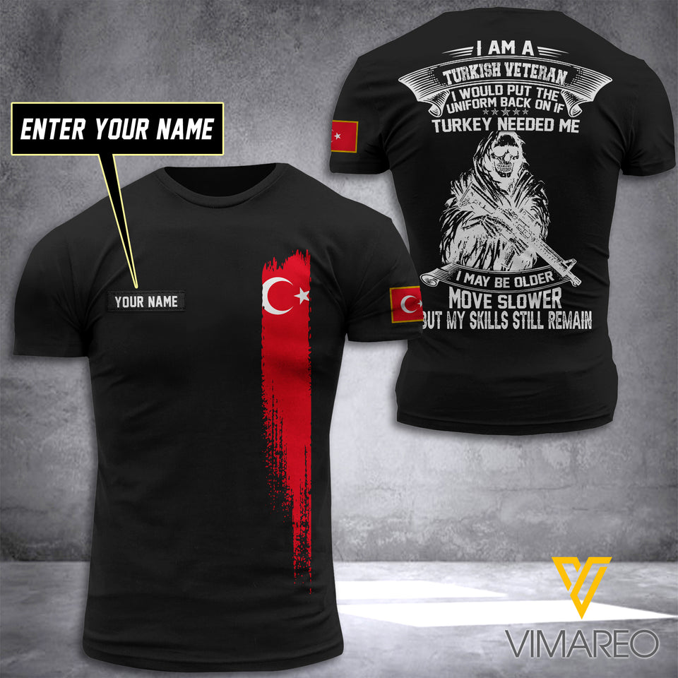 Customized Turkey Soldier 3D Printed Shirt EZT074