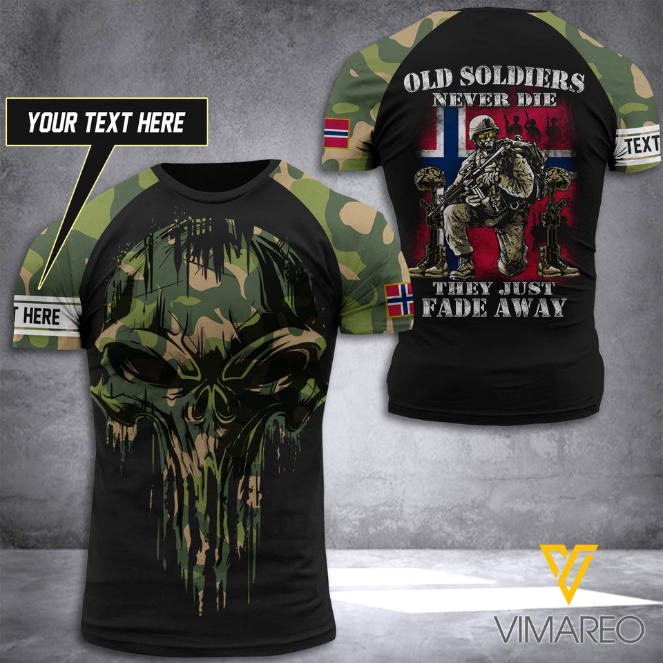 Customized Norway Old Soldier 3D Printed Combat Shirt EZT0406