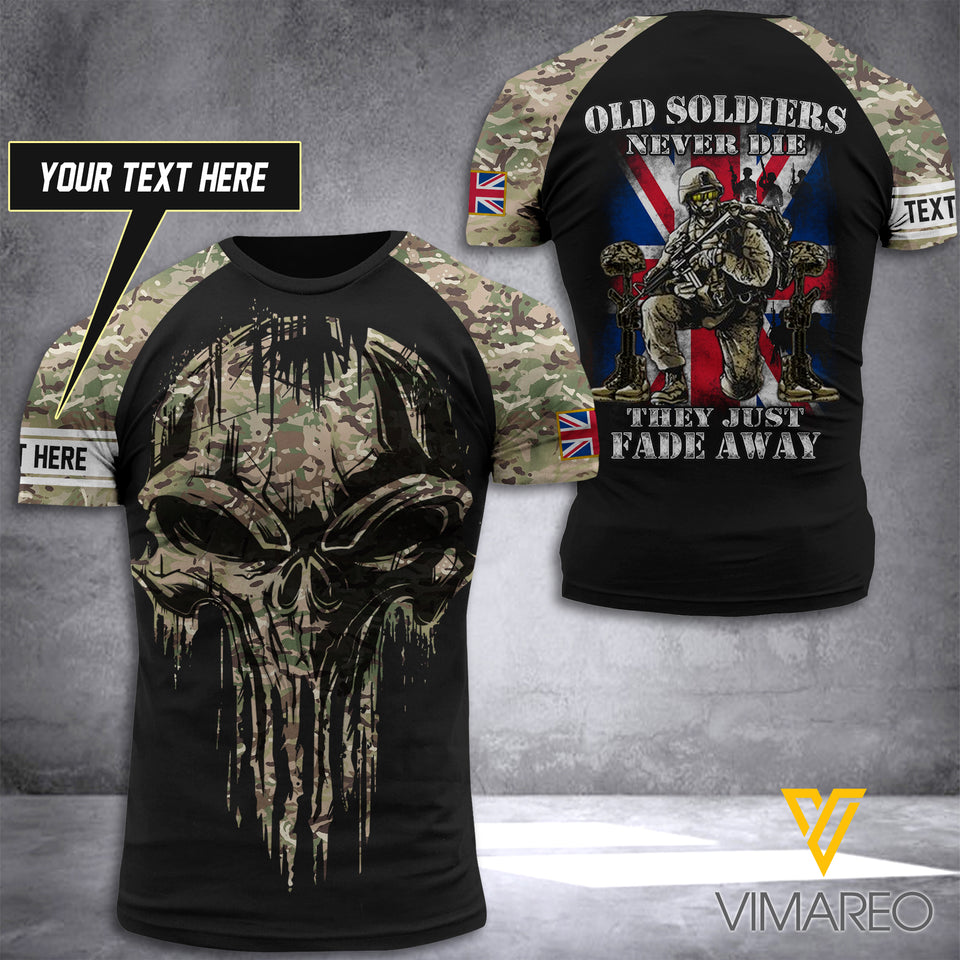 Customized British Old Soldier 3D Printed Combat Shirt EZT0406