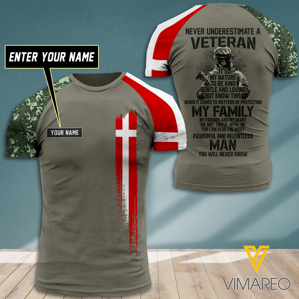 Customized Denmark Soldier 3D Printed Combat Shirt EZT1307