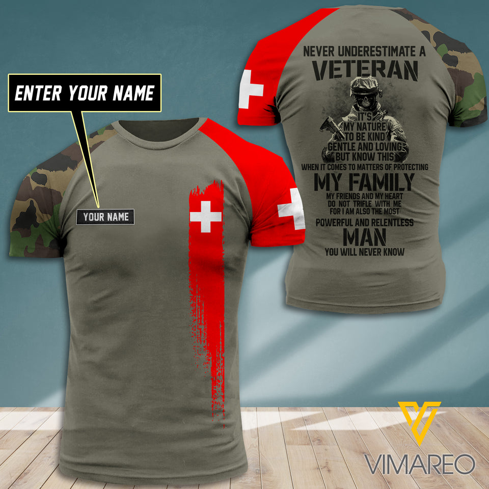 Customized Swiss Soldier 3D Printed Combat Shirt EZT1407