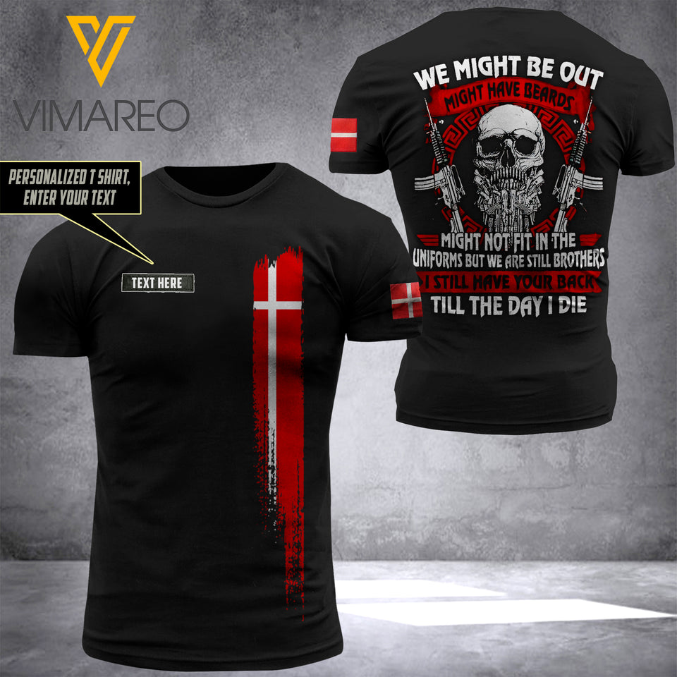Customized Denmark Soldier 3D Printed Combat Shirt EZQ290621
