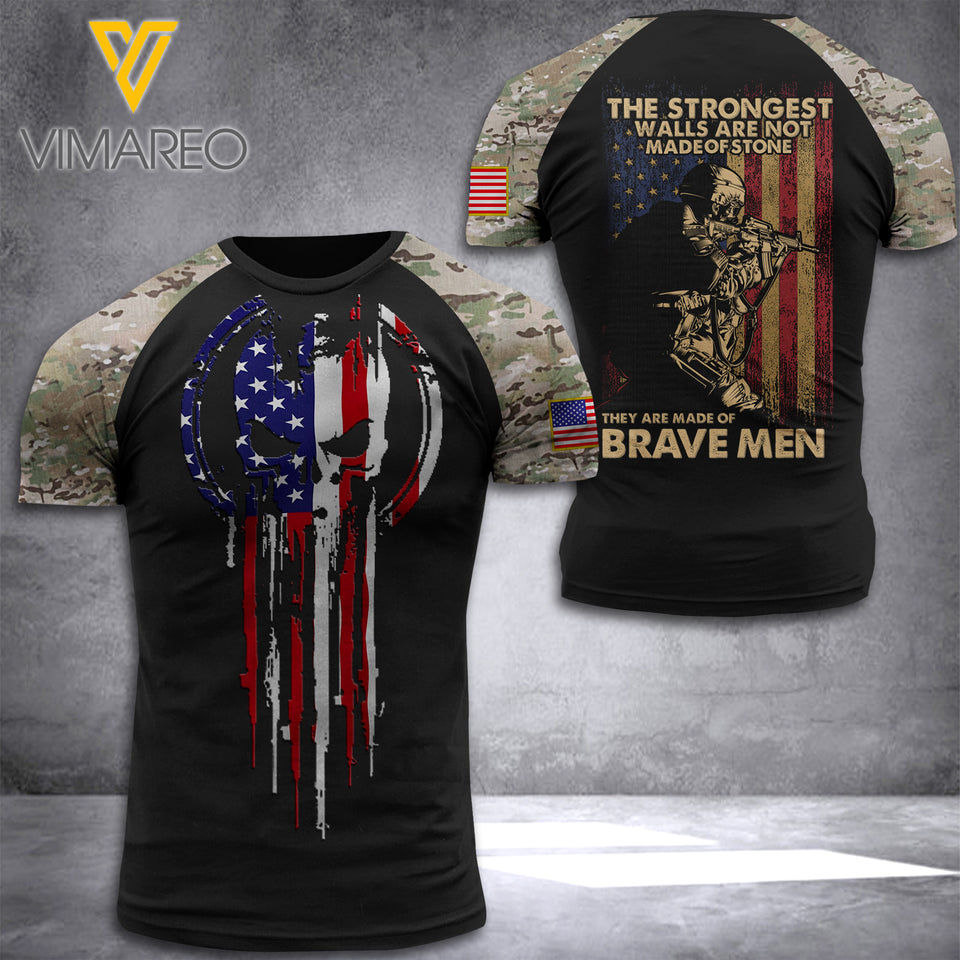 US Soldier T-shirt Camo 3d Print QH25