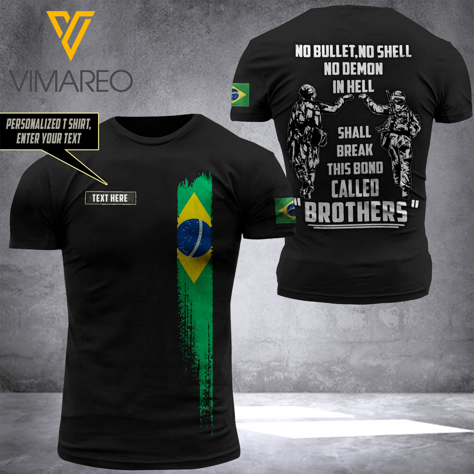 Customized Brazilian Soldier 3D Printed Combat Shirt EZQ250621