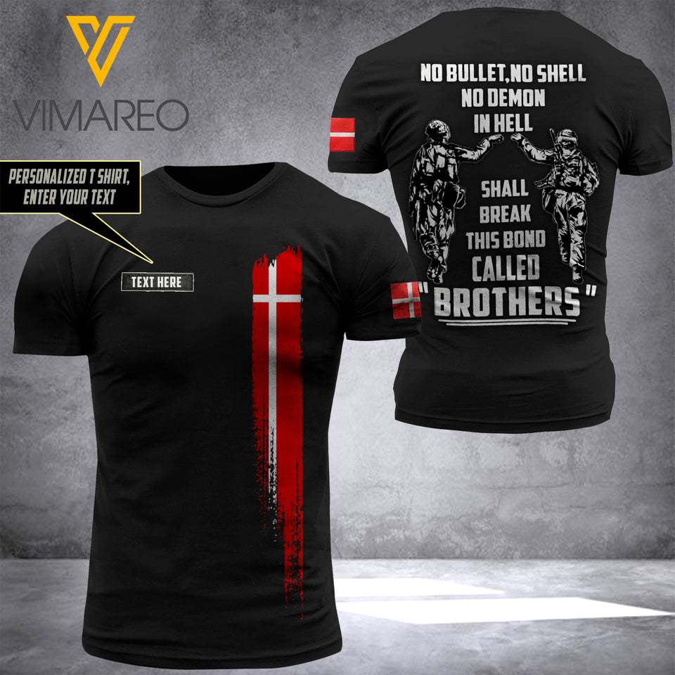 Customized Denmark Soldier 3D Printed Combat Shirt EZQ240621
