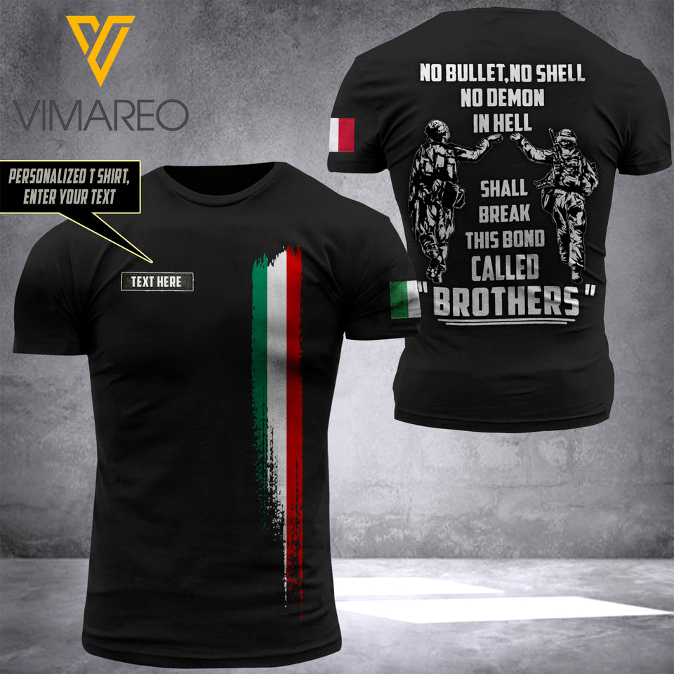 Customized Italian Soldier 3D Printed Combat Shirt EZQ250621