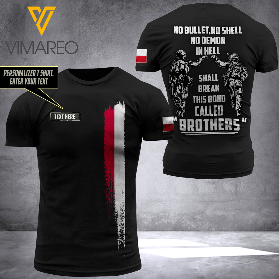 Customized Poland Soldier 3D Printed Combat Shirt EZQ250621