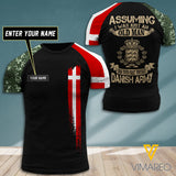 Customized Denmark Soldier 3D Printed Shirt EZLN0707