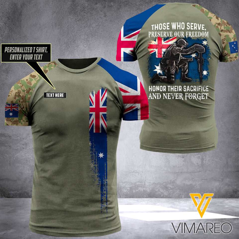 Customized Australia Soldier 3D Printed Combat Shirt EZHQ130521