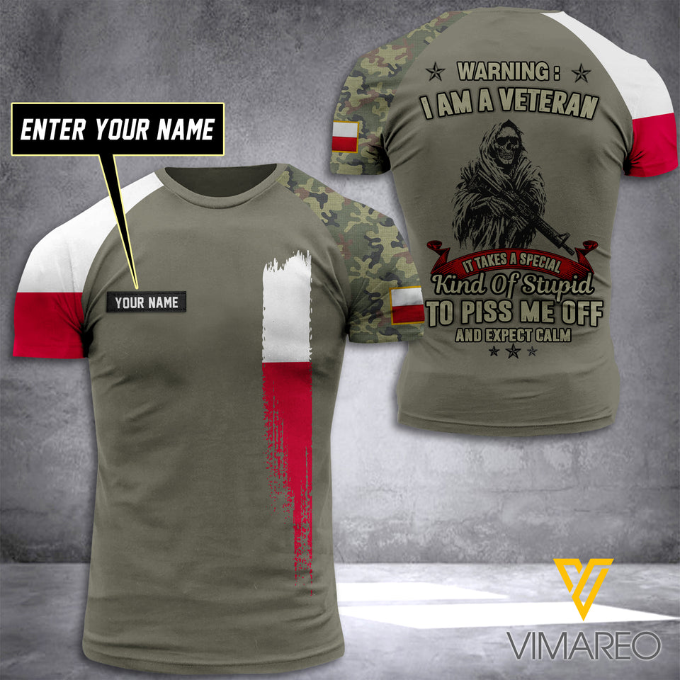 Customized Poland Soldier Combat 3D Printed Shirt EZLN310521