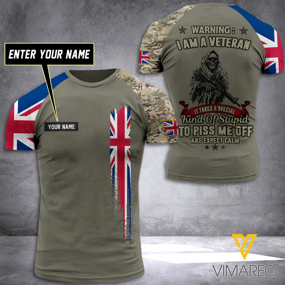Customized British Soldier Combat 3D Printed Shirt EZLN310521