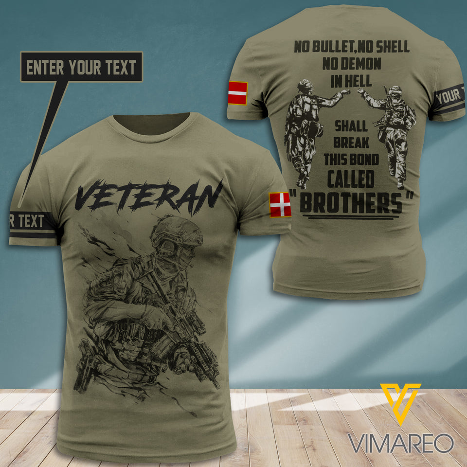 Customized Denmark Soldier 3D Printed Combat Shirt EZQ220721