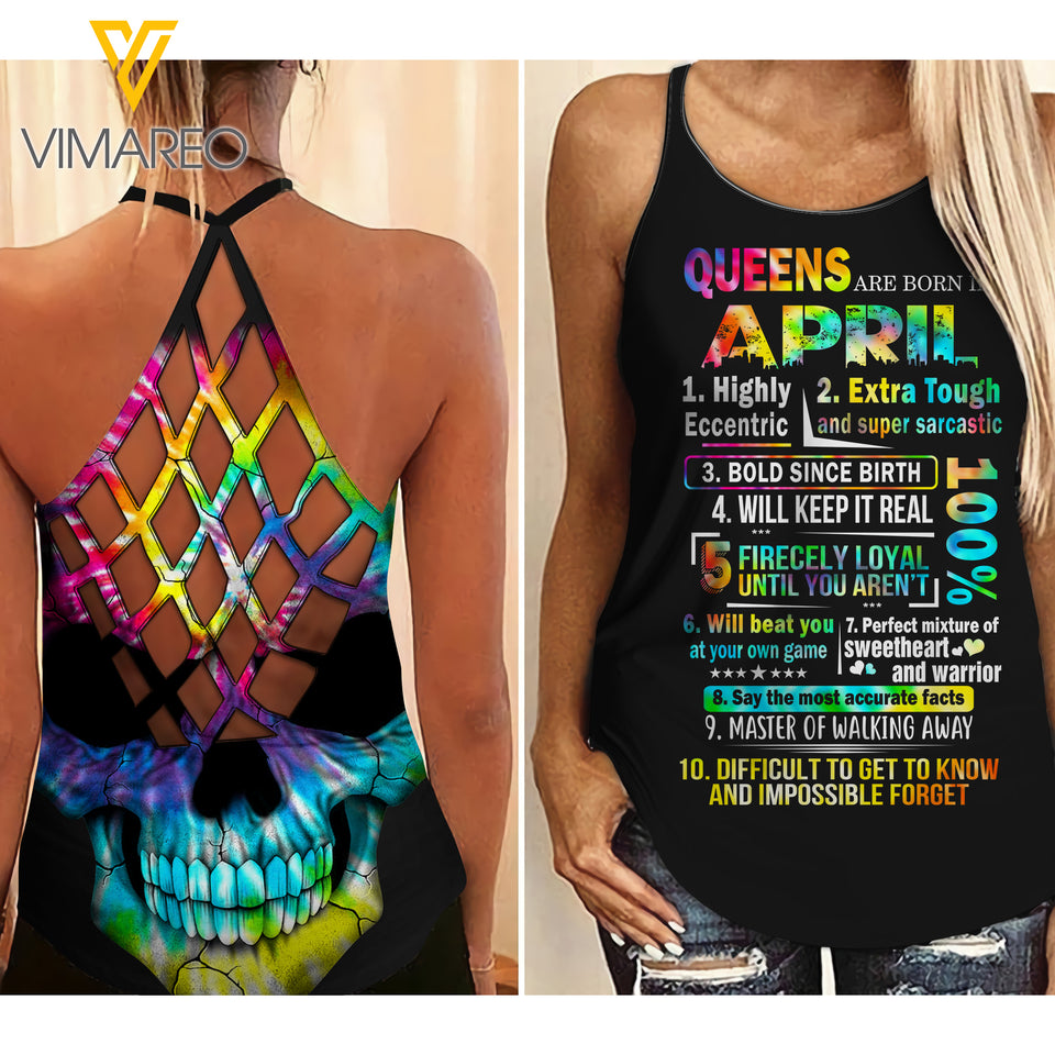 April Queen Criss-Cross Open Back Camisole Tank Top  ZT3003
