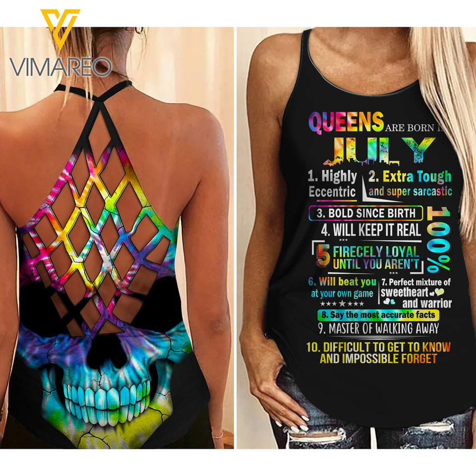 July Queen Criss-Cross Open Back Camisole Tank Top  ZT3003
