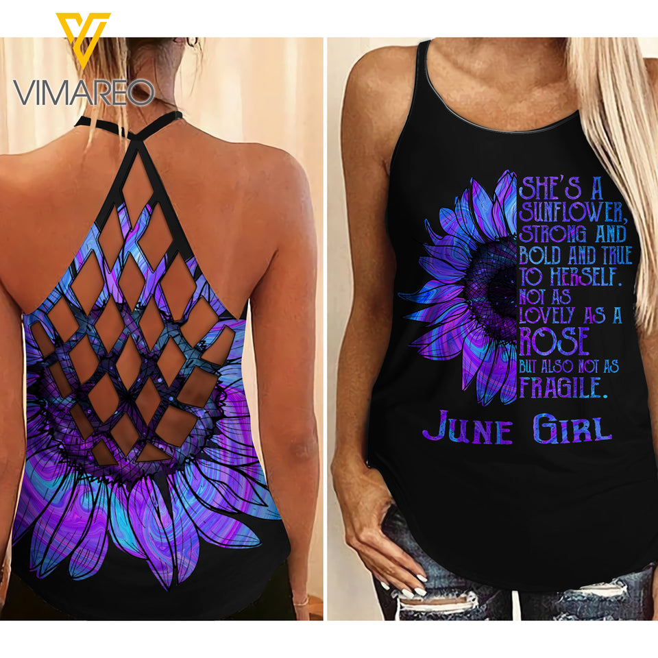 June girl strong Criss-Cross Open Back Camisole Tank Top Z1403
