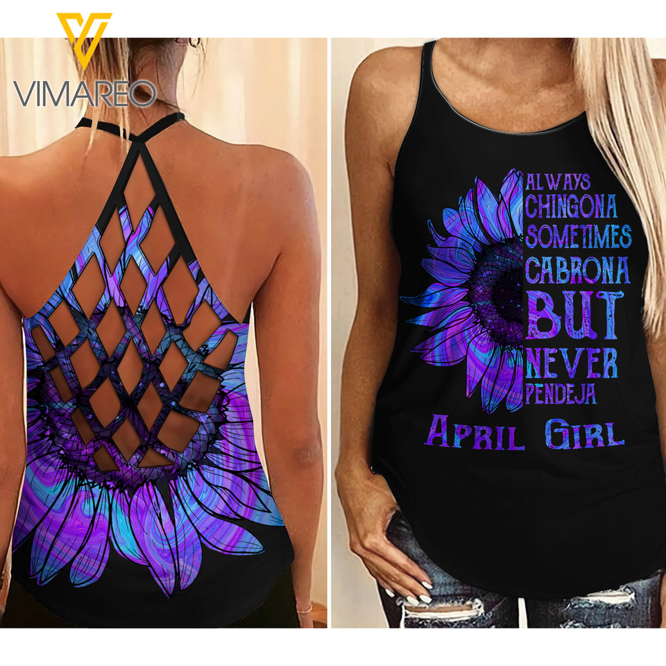 April Criss-Cross Open Back Camisole Tank Top ZT1303