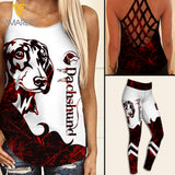 Dachshund mom Criss-Cross Open Back Camisole Tank Top  ZT2203