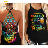 Tequila Girl Criss-Cross Open Back Camisole Tank Top  ZHQ3003