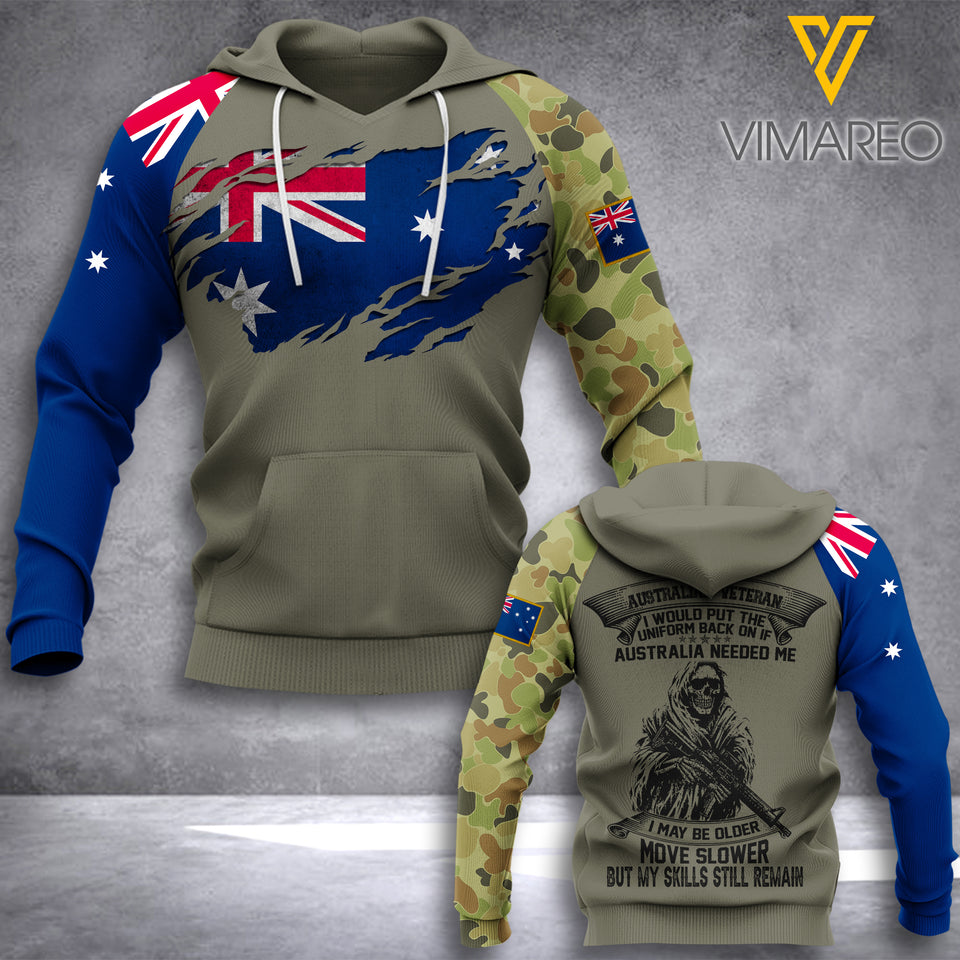 Customized Australia Soldier Broken 3D Printed Shirt/Hoodie ZT064