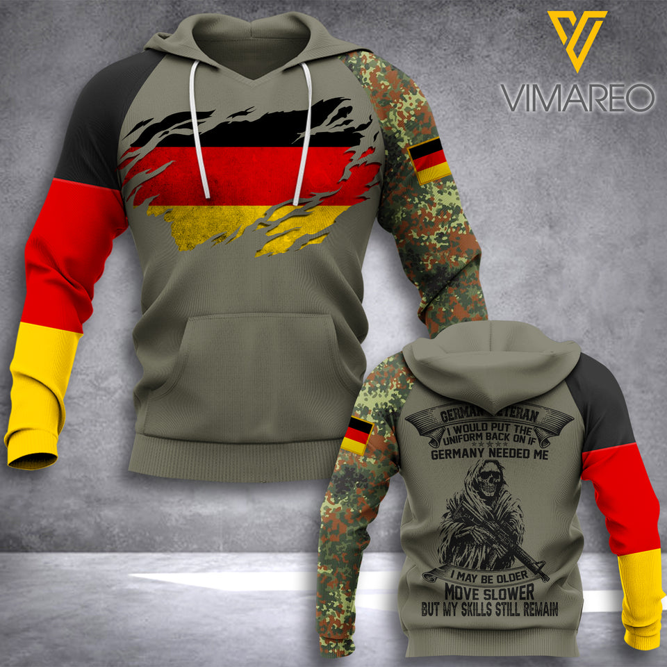 Customized German Soldier Broken 3D Printed Shirt/Hoodie ZT064