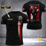 Customized Denmark Worrior 3D Printed Combat Shirt EZQ0406