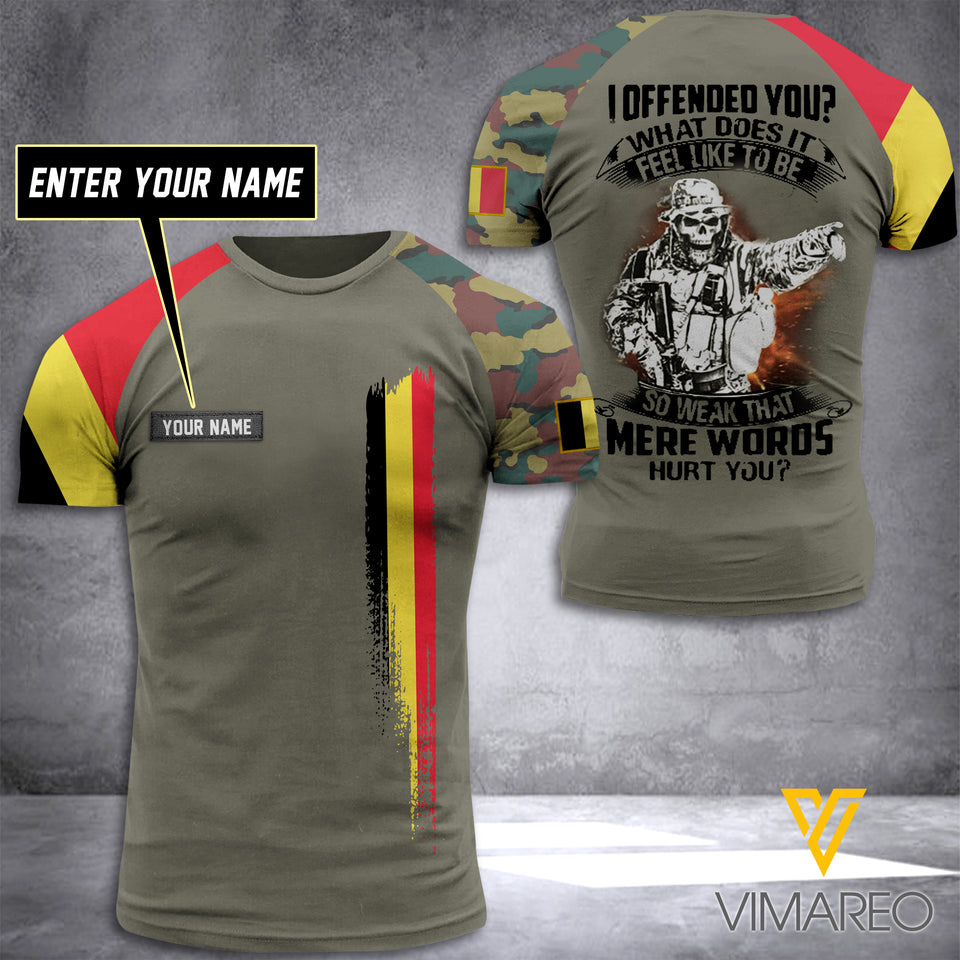 Customized Belgian Soldier 3D Printed Combat Shirt EZQ140621