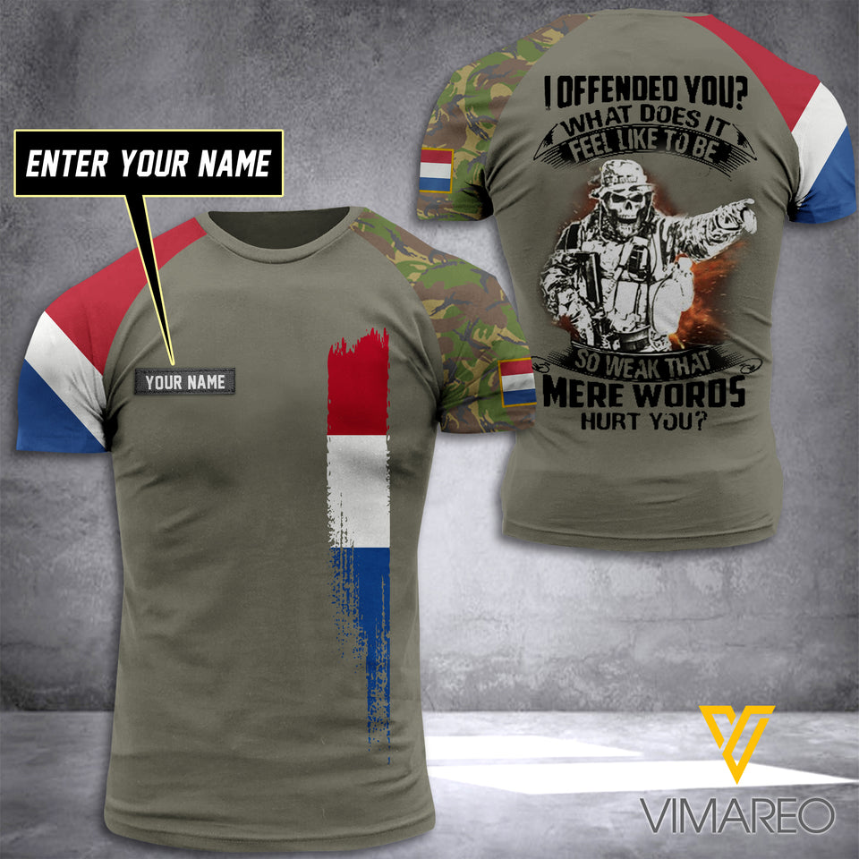 Customized Netherland Soldier 3D Printed Combat Shirt EZQ150621