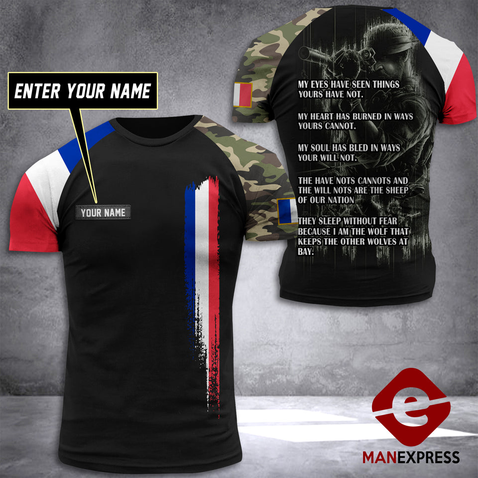 Customized French Soldier Combat 3D Printed Shirt EZQ310521