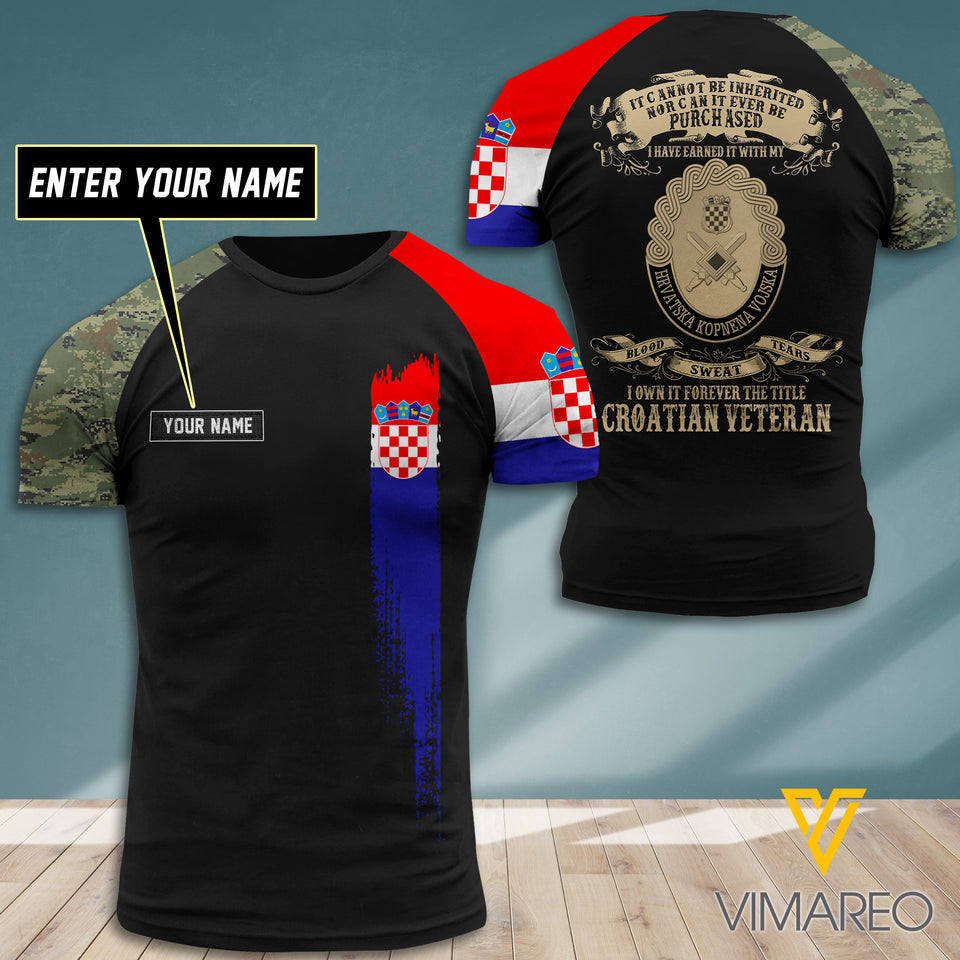 Customized Croatia Soldier 3D Printed Shirt EZT0407
