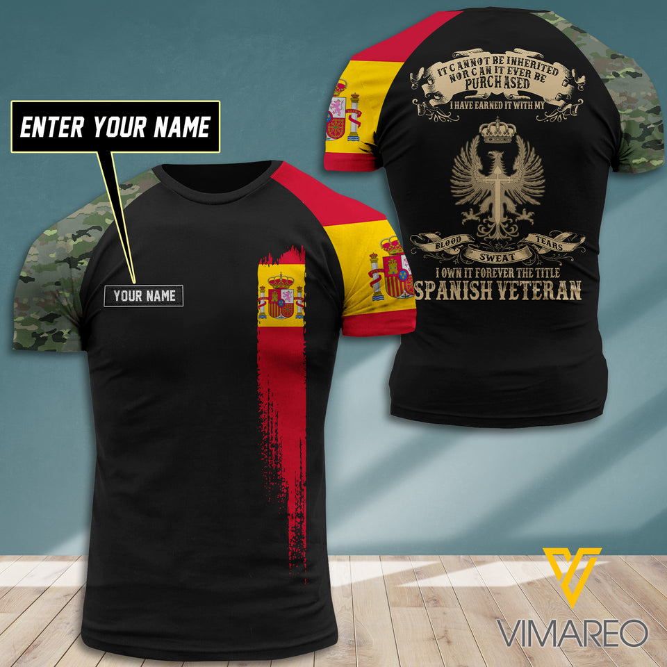 Customized Spanish Soldier 3D Printed Shirt EZT0407