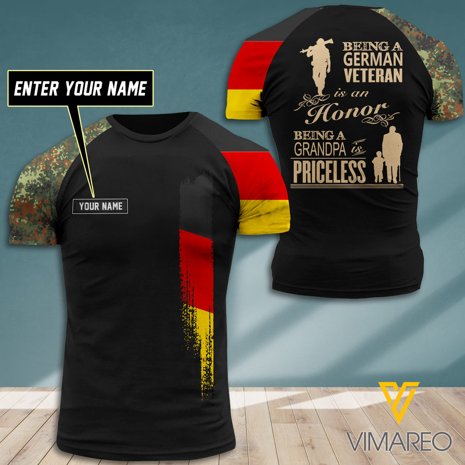 Customized German Veteran 3D Printed Shirt EZT0607