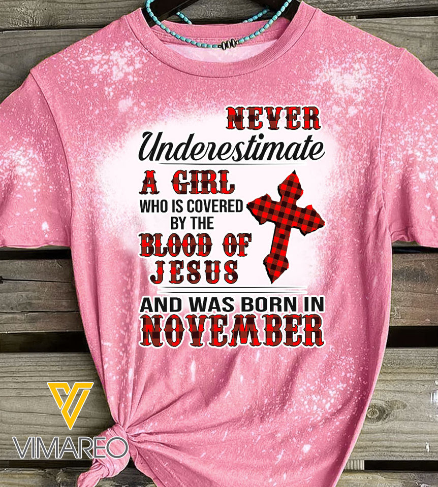 November Girl Bleached Tshirt Printed SEP-HQ17
