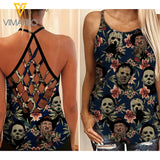 Horror Hawaii Criss-Cross Open Back Camisole Tank Top SEP-HQ01