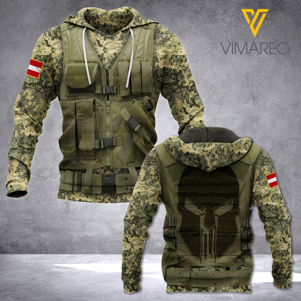AUSTRIA SOLDIER CAMO HOODIE 3D PRINTED APR-HQ28
