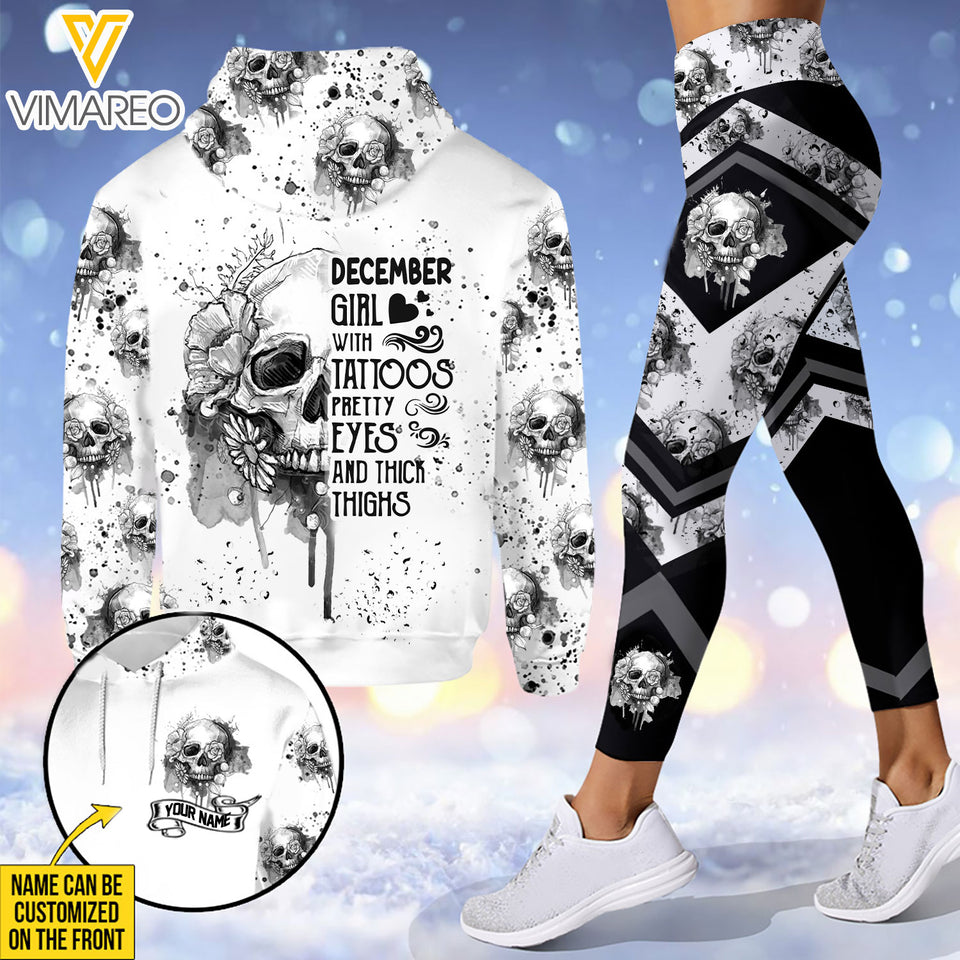 PERSONALIZED DECEMBER GIRL WITH TATTOOS HOODIE + LEGGING 3D PRINTED DEC-HQ31