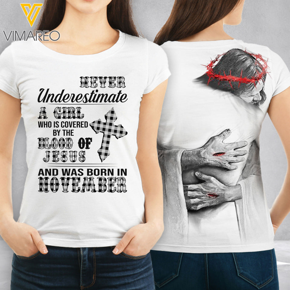 NOVEMBER GIRL TSHIRT 3D PRINTED AUG-HQ17