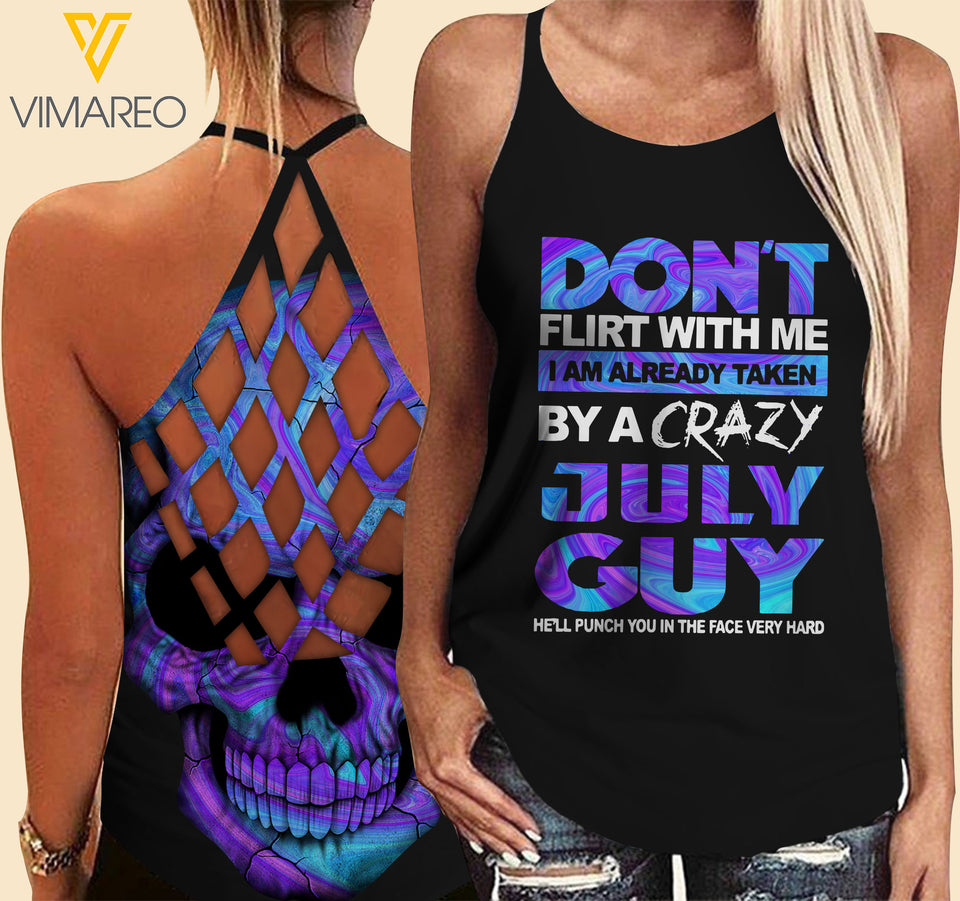 July Guy Criss-Cross Open Back Camisole Tank Top MAR-HQ13