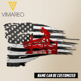 Personalized Roofer Flag Cut Metal Sign AUG-DT11