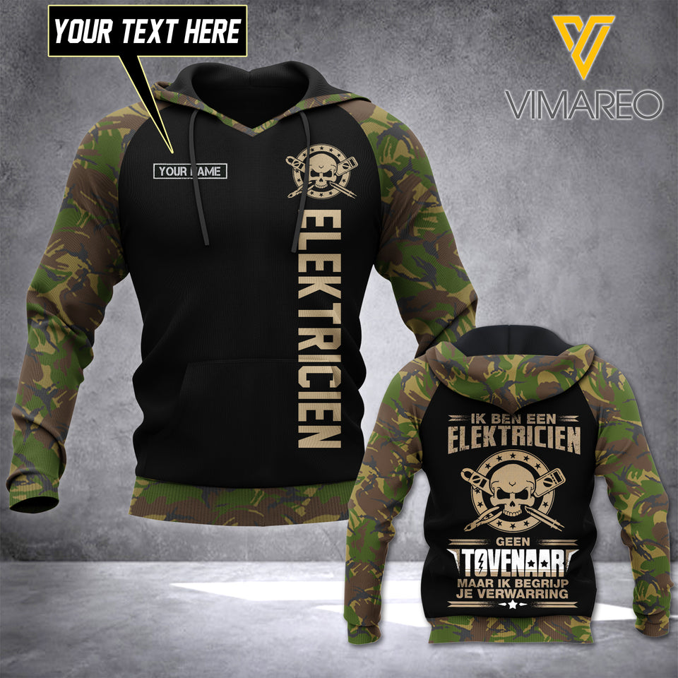 PERSONALIZED ELEKTRICIEN HOODIE 3D PRINTED