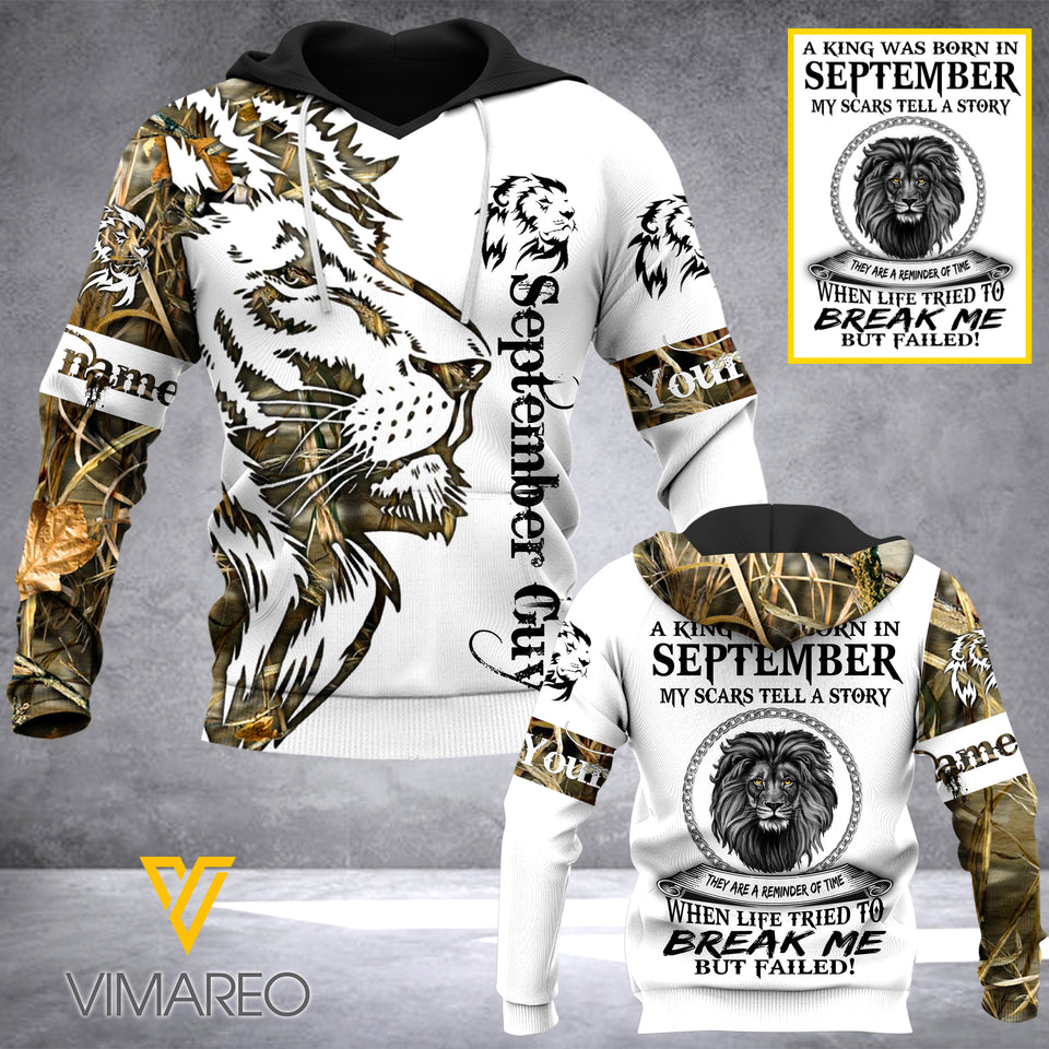 PERSONALIZED A KING WAS BORN IN SEPTEMBER HOODIE 3D PRINTED SEP-MQ06